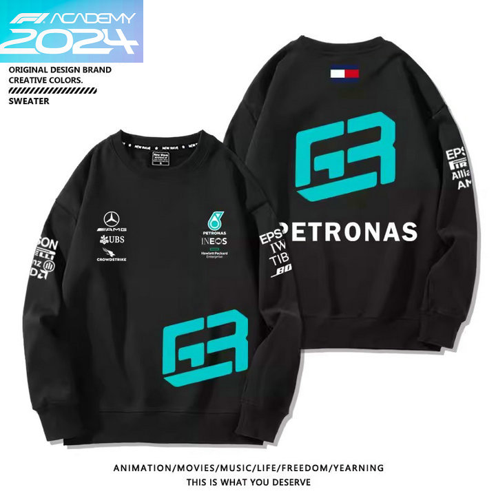 2024 Sweat shirt Mercedes AMG Petronas homme sans capuche